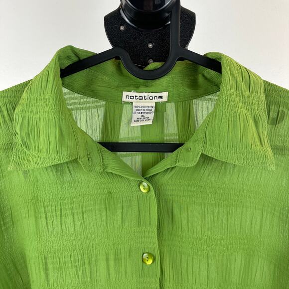 Notations Green Blouse - Picture 5 of 8
